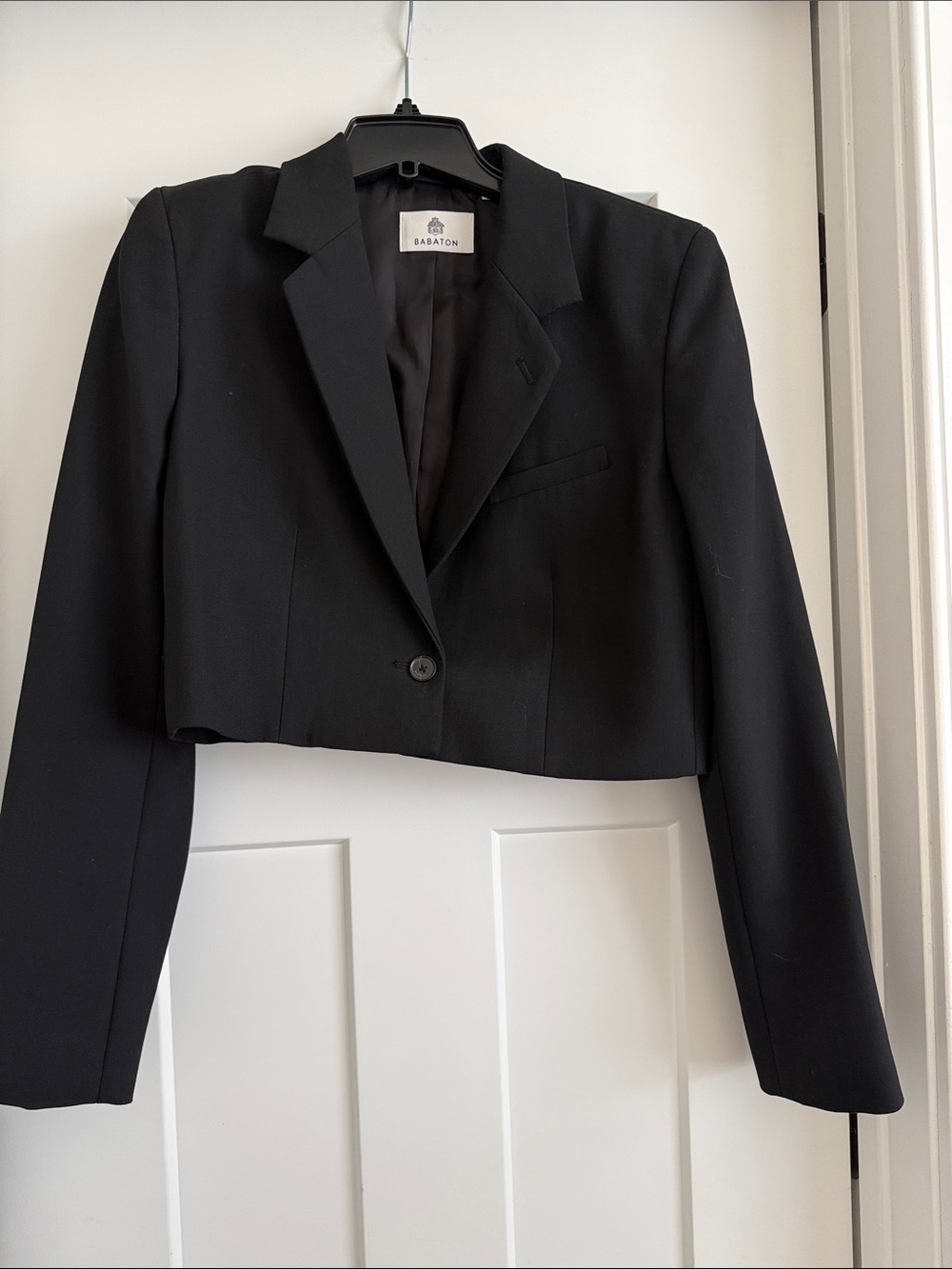 Aritzia babaton cropped black blazer